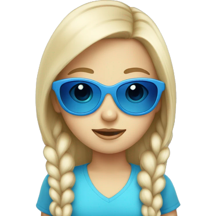 Little white girl with blue sunglasses emoji