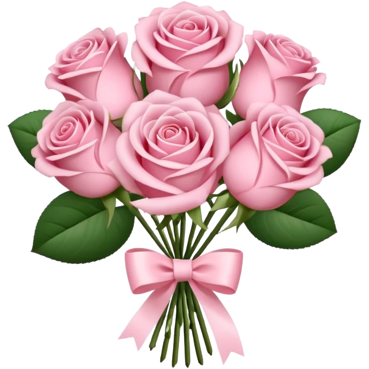 soft pink bouquet with ribbon emoji
