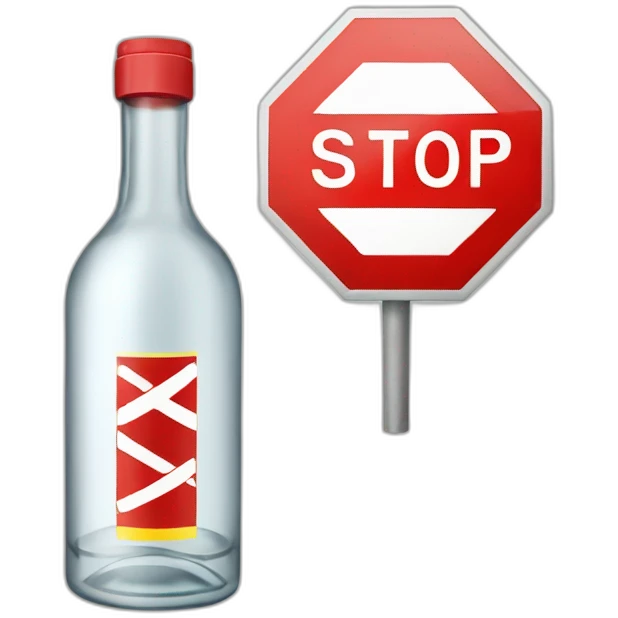 Vodka bottle with stop sign  emoji