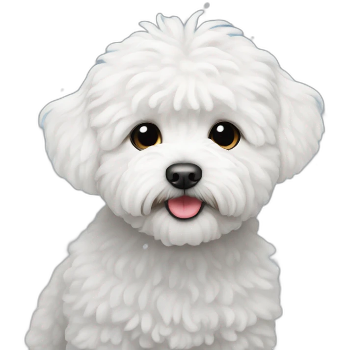 white maltipoo with snow emoji