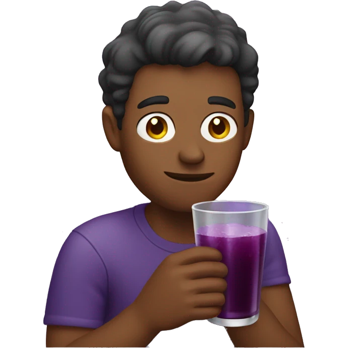 Guy drinking grape juice emoji