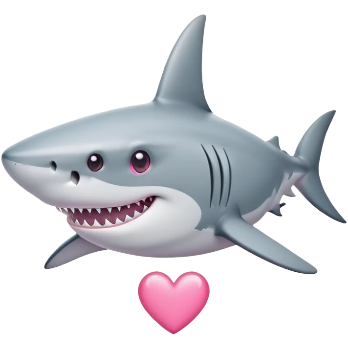 A shark with pink heart eyes  emoji
