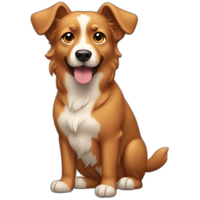 Furry caramel dog with semi lifted ears emoji
