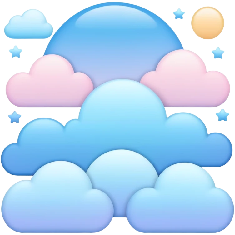 Cute Kawaii Pastels Gradients Blue Pale Aesthetic Scenery Deco emoji