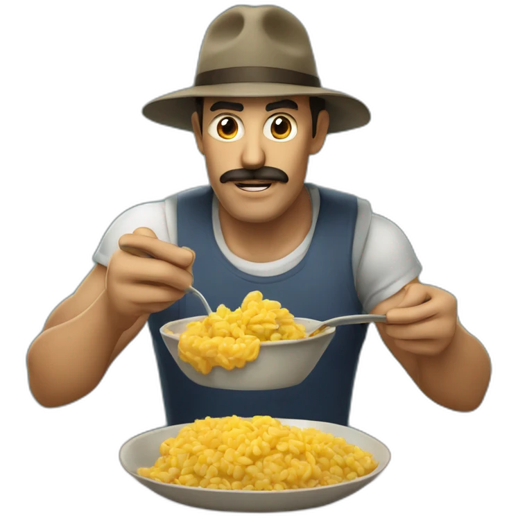 Hombre calvo comiendo cambur  emoji