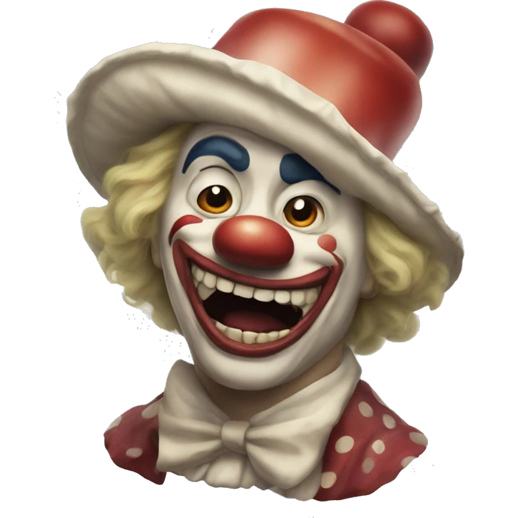 The face of a clown from the movie terrifying with a smile on his face emoji
