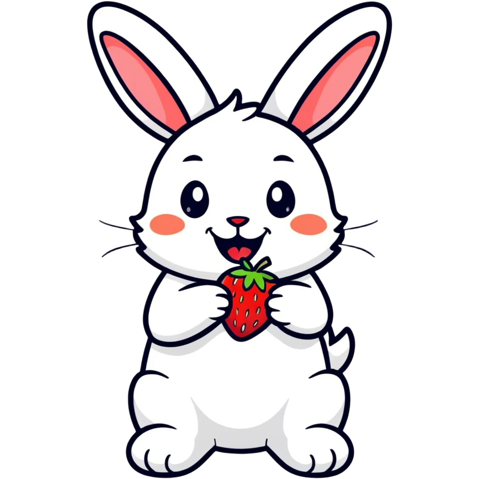 Bunny eating strawberry emoji