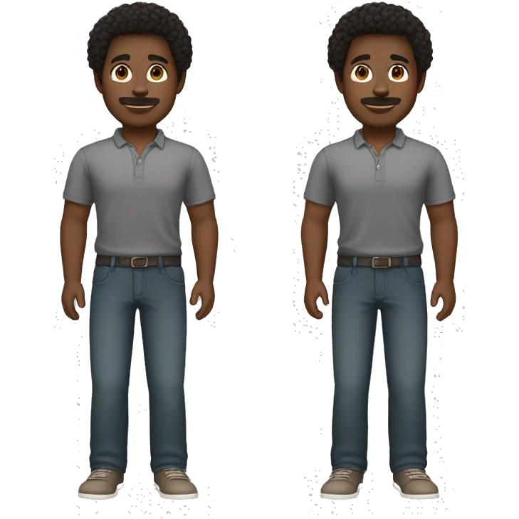 One full body black man blackish brownish 4c hair mid 20’s  emoji