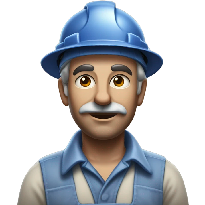photorealistic blue collar worker 1950s emoji