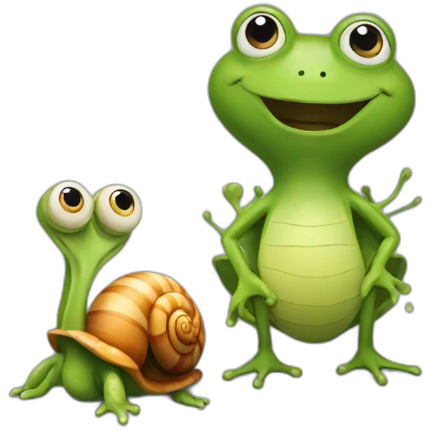 snail and frog emoji