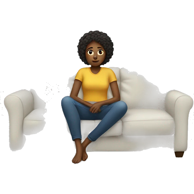 Women sitting on Couch Self reflecting emoji