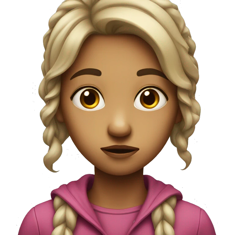 Face of a girl who is sceptic emoji