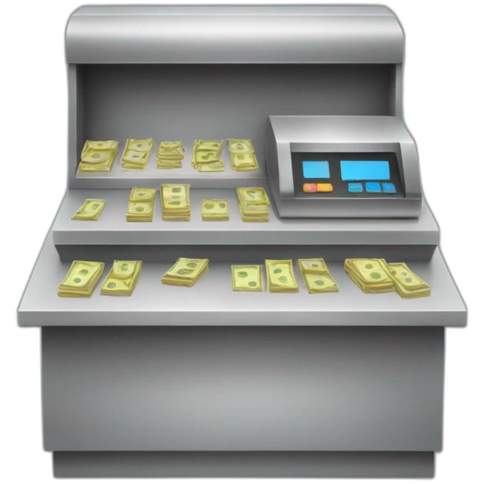 counter with money register emoji