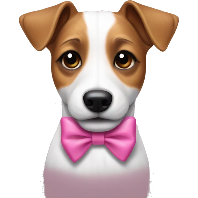 jack russell with a pink bow  emoji