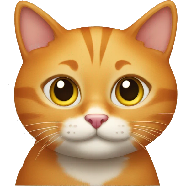 funny ginger cat with big eyes smiling emoji