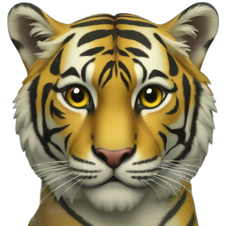 tigre con los colores de brasil emoji