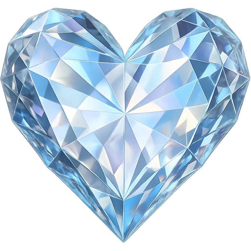 
Crystal heart,  remove background emoji
