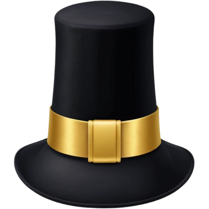 black magic hat with gold ribbon emoji