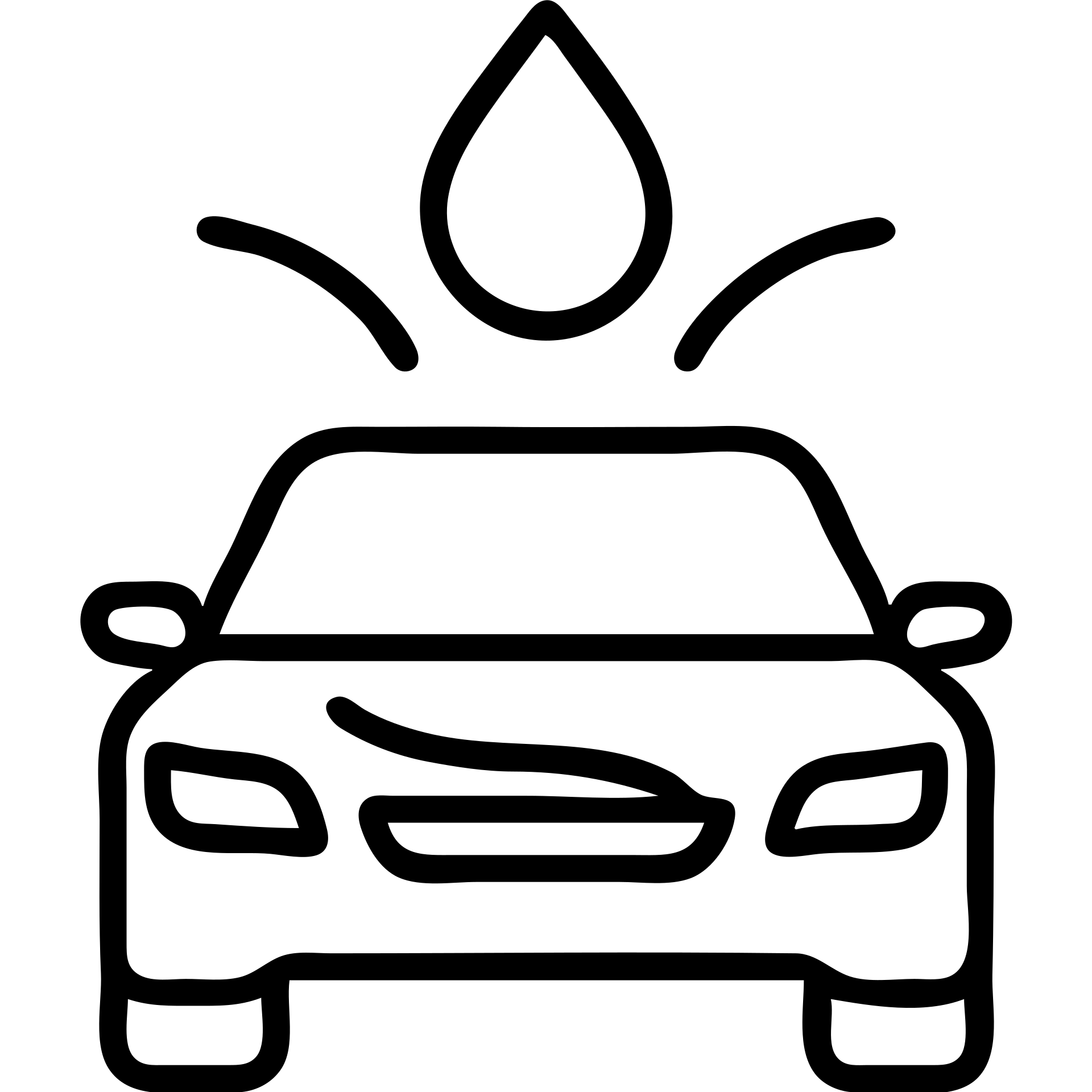outlined icon of a full premium vehicle with glossy black paint, water droplet sliding on the hood or roof, clean lines, subtle repellent effect with water lines moving away, modern and simple emoji