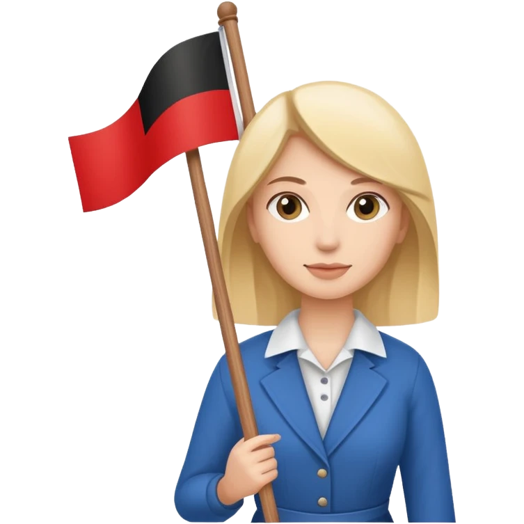 flat Flag holder woman emoji