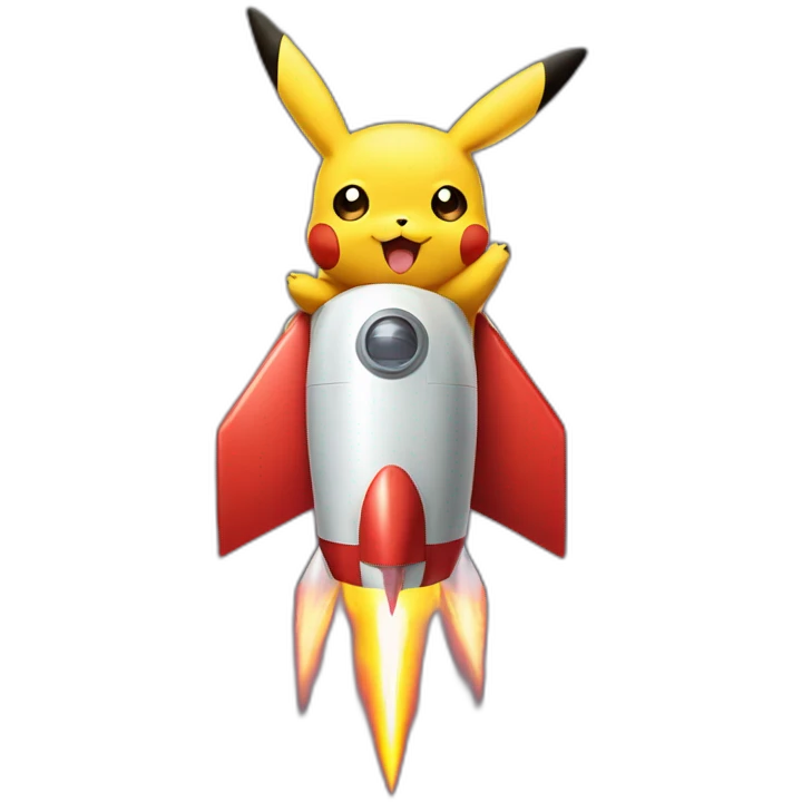 pikachu on a rocket emoji