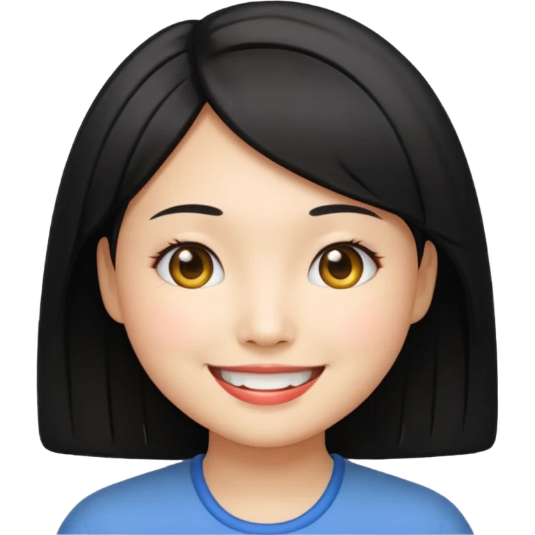 an Asian with a smiley bobbed hair
Woman emoji