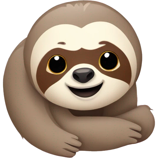Cute sloth with hearts around him emoji