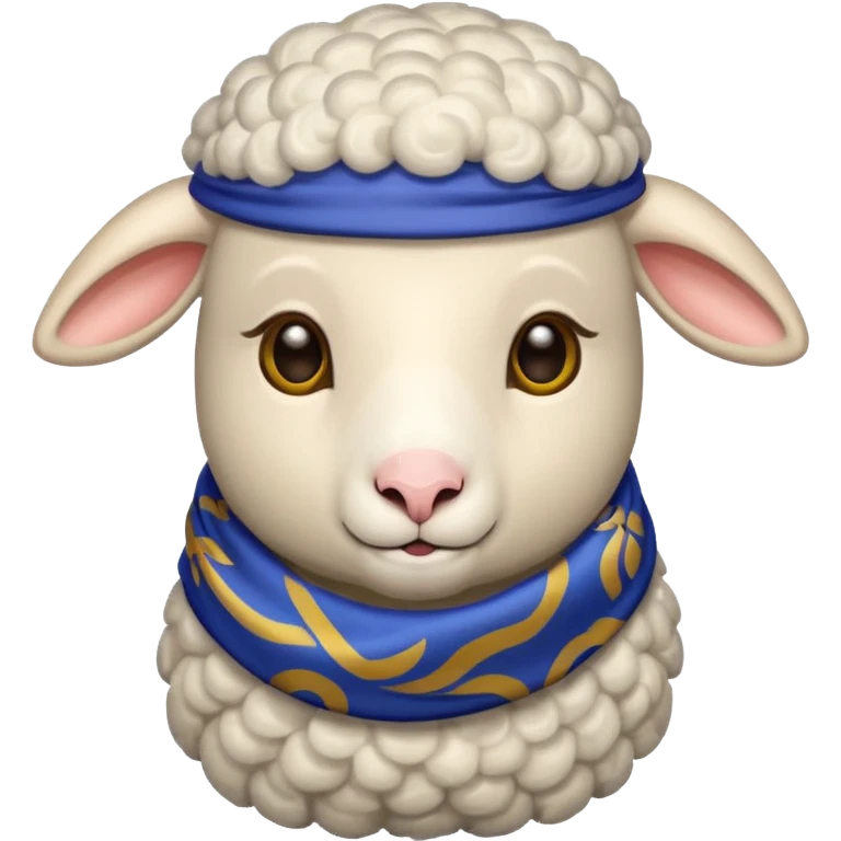 sheep with decorative scarf emoji