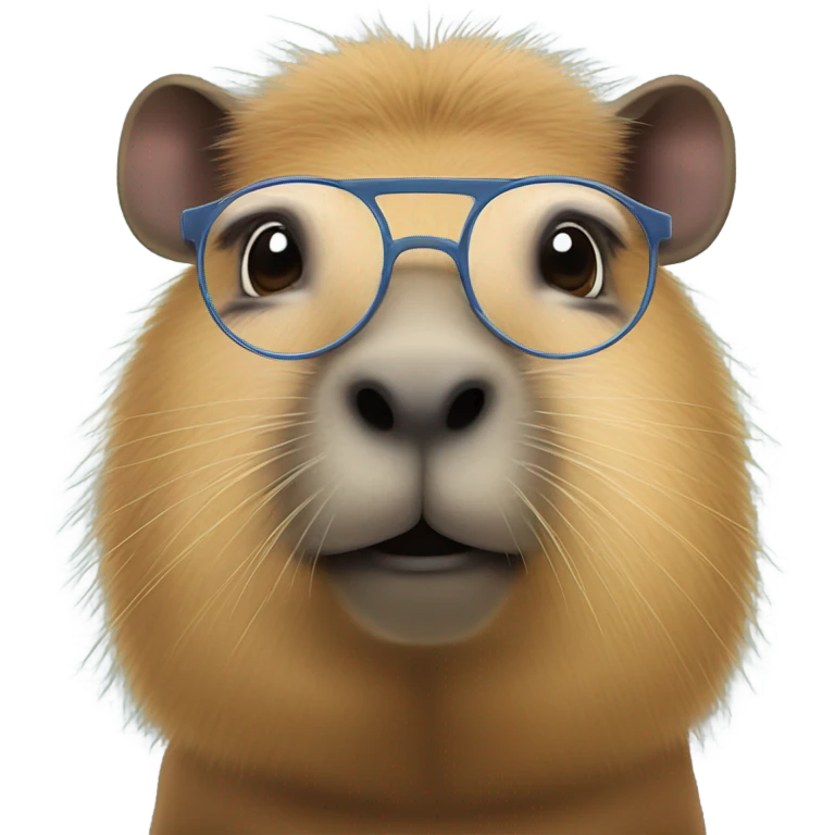 Nerdy capybara with glasses emoji