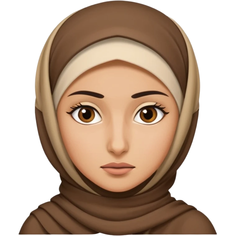 Hijabi girl with a eyebrow raised skeptical look face emoji