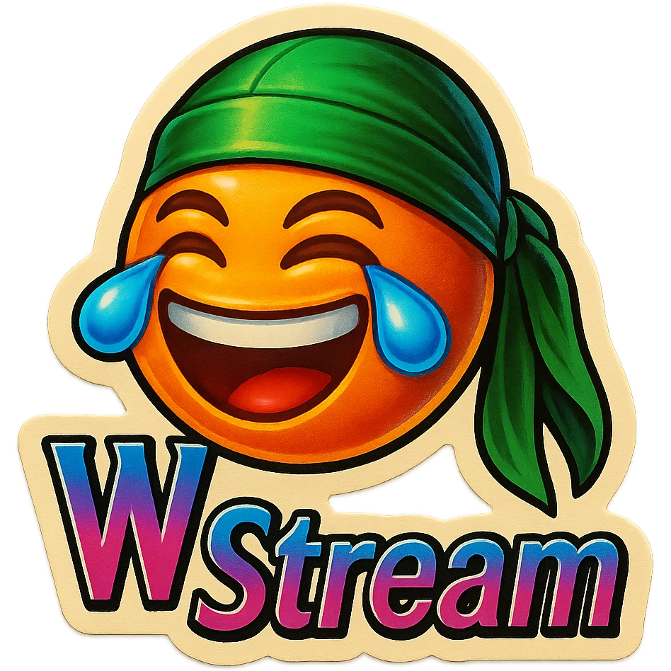 laughing crying 
lol face
Change His durag To Green
Add the words W Stream emoji