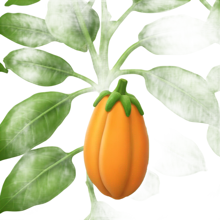 seedless papaya with white paint dripping down emoji