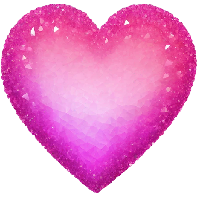 Pink ombre crystal heart with glitter  emoji