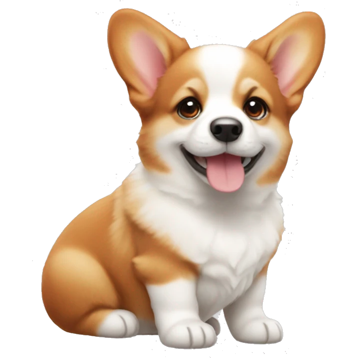 cute red and white corgi puppy emoji