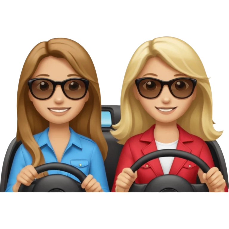Two women driving emoji