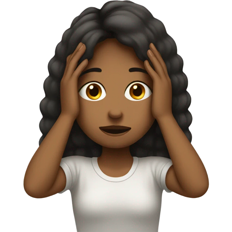 Girl covering her face because she’s shy emoji
