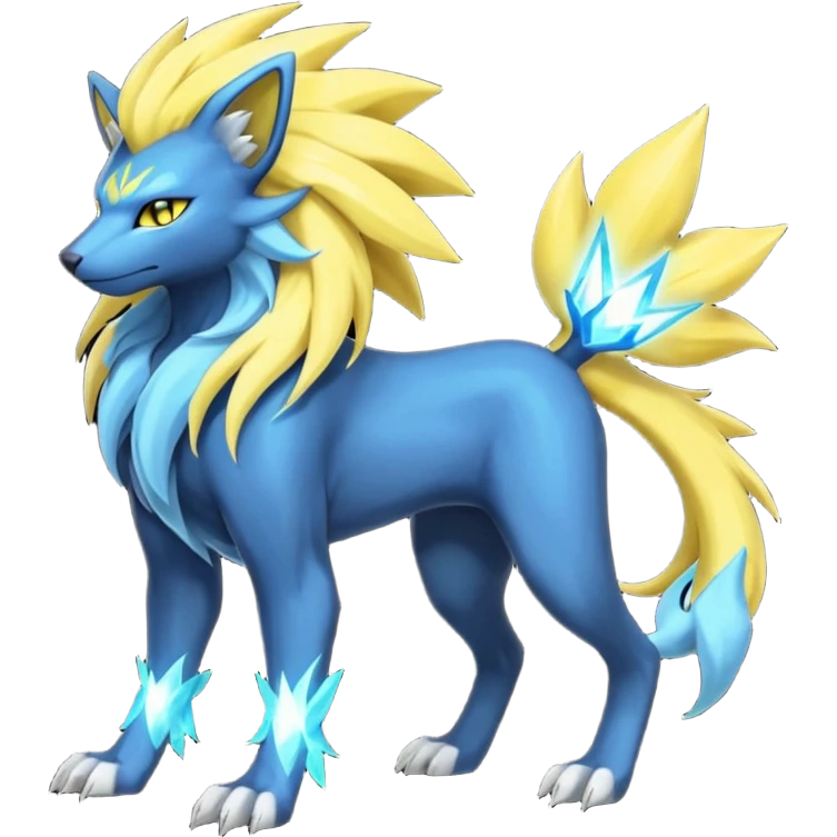 Suicune-Manectric-Luxray-Fakémon-fusion-animal-creature, full body  emoji
