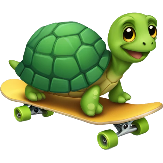 Turtle on a skateboard  emoji
