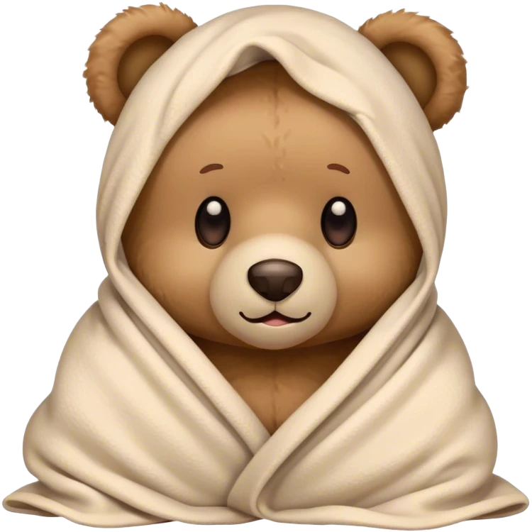 teddy bear cozy in blanket facetime call emoji