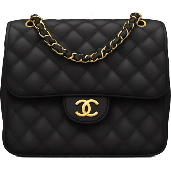 Black Chanel flap bag  emoji