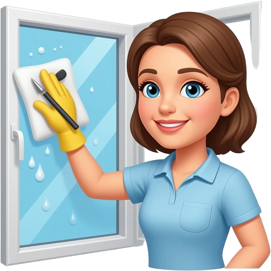 Woman cleaning windows emoji