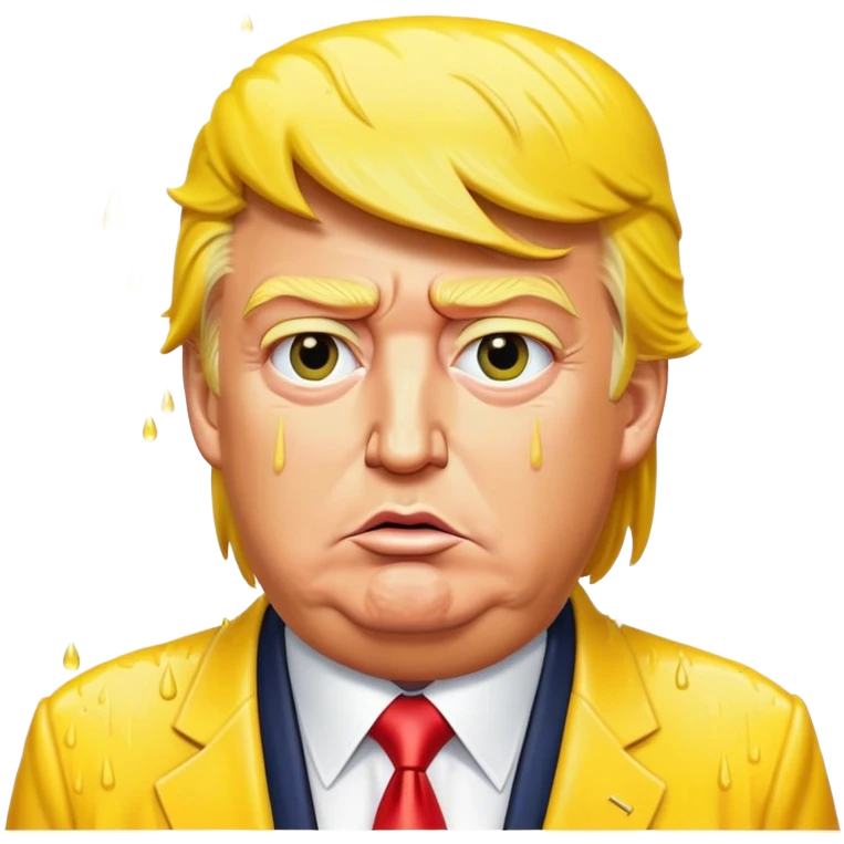 Trump soaked by yellow rain  emoji