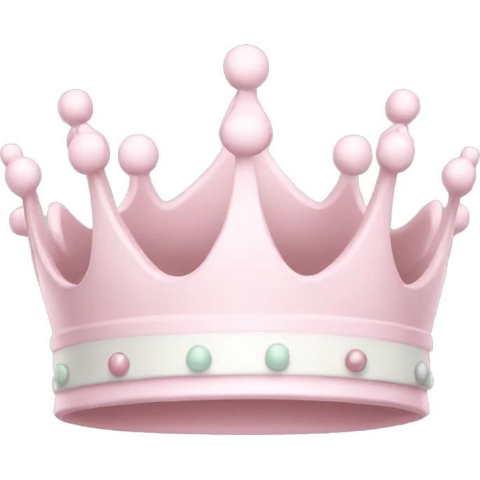 White and pastel pink crown emoji