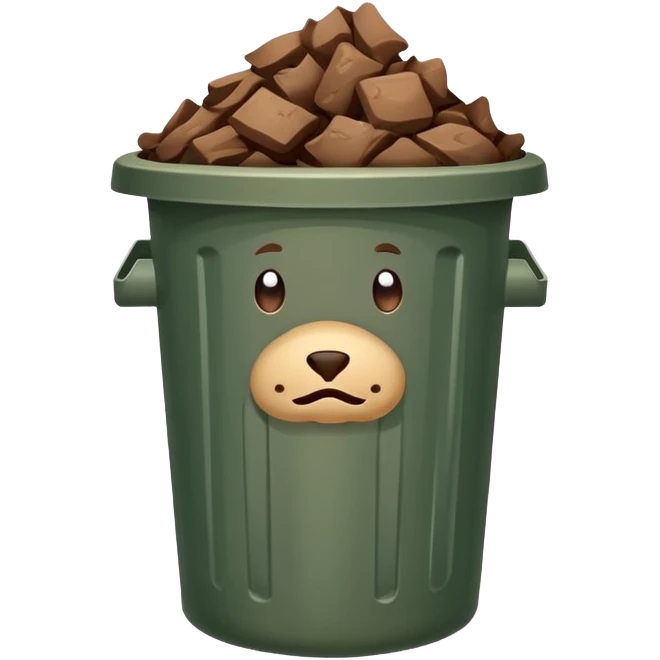 Poo in trash can emoji