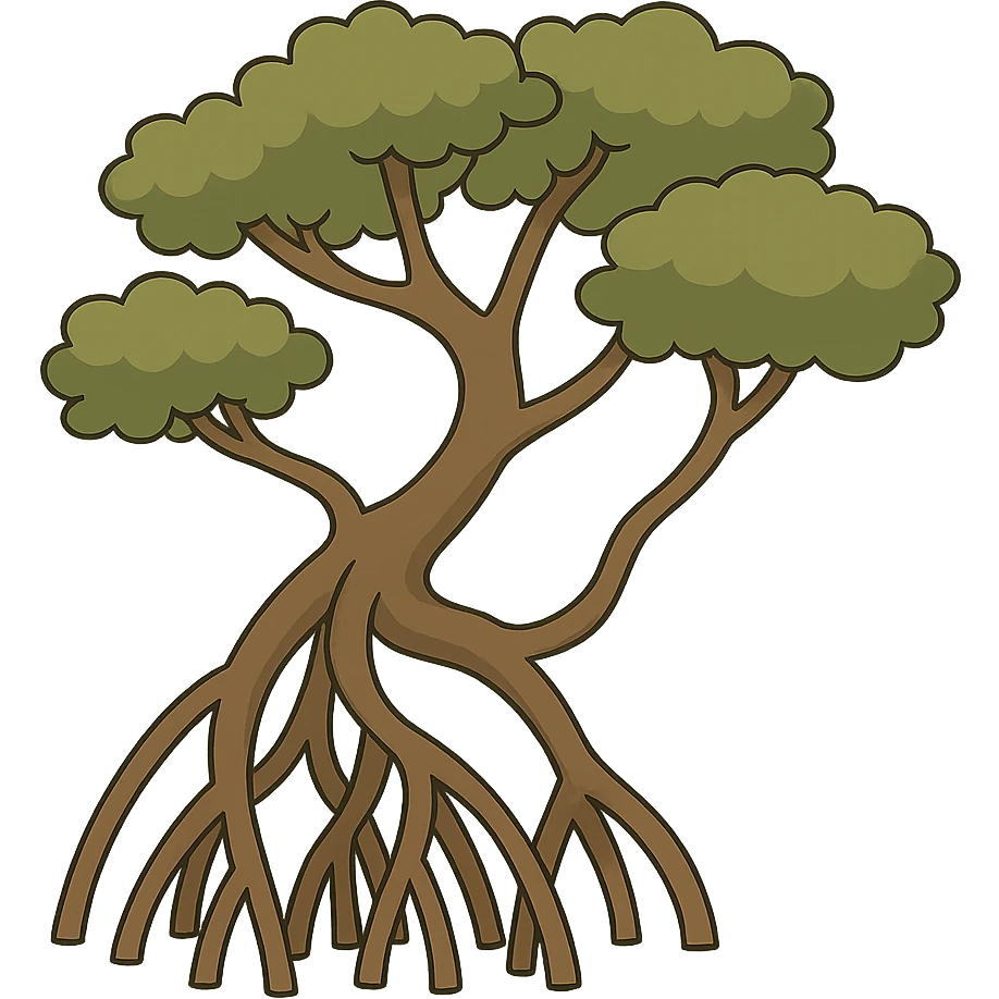 mangrove tree, without background, only the tree emoji
