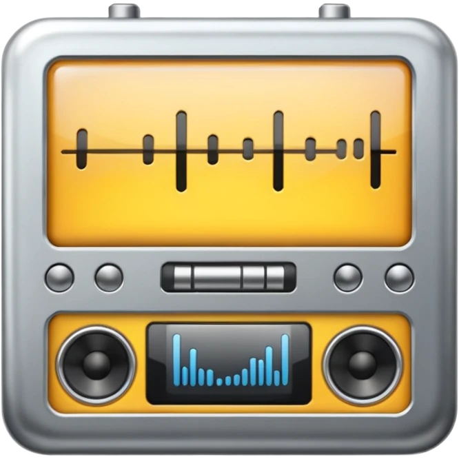 audio metallic silver chrome emoji