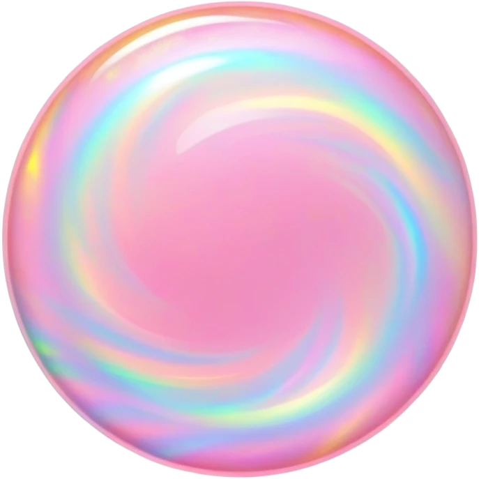 round cut pink holographic opal with bold iridescent fire and pastel rainbow swirls emoji