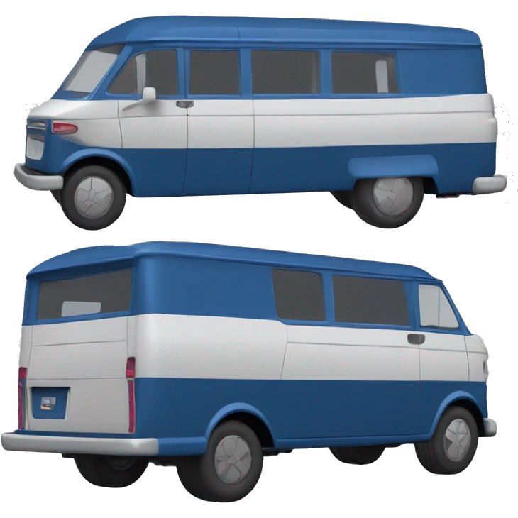 Tall Barbie wide-fender dark blue Papercraft long step-van  emoji