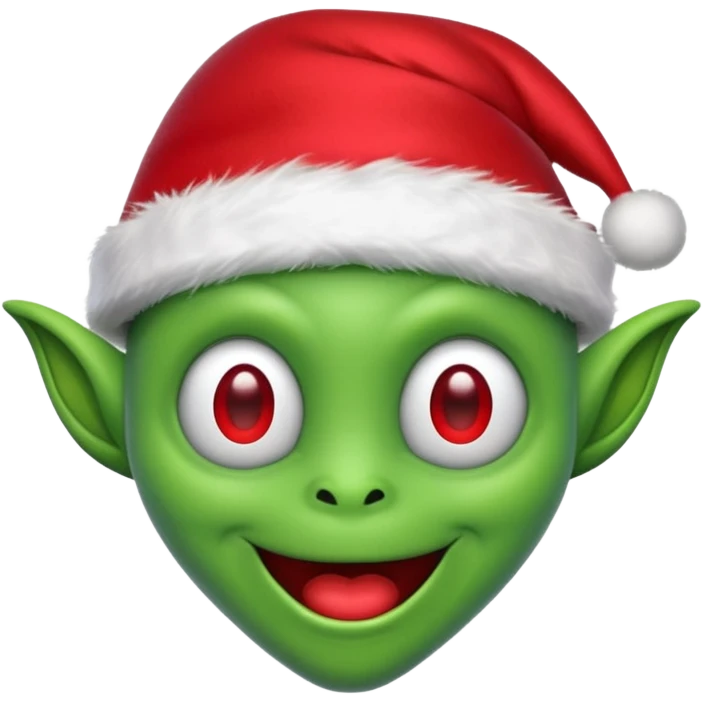 Happy Alien with santa hat emoji