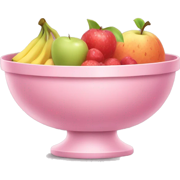 large fancy pastel pink bowl of fruit emoji